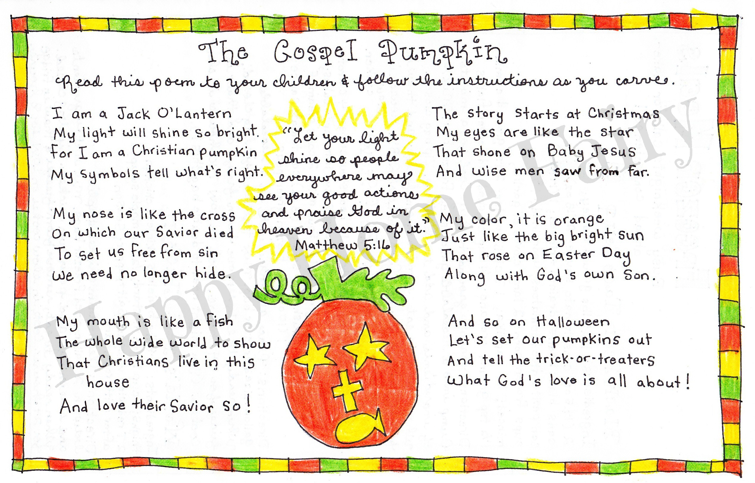 The Gospel Pumpkin FREE Printable! Happy Home Fairy