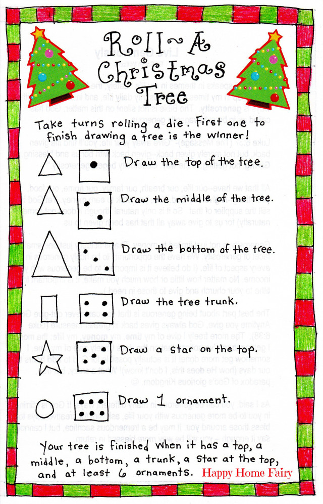 RollAChristmasTree Game FREE Printable! Happy Home Fairy