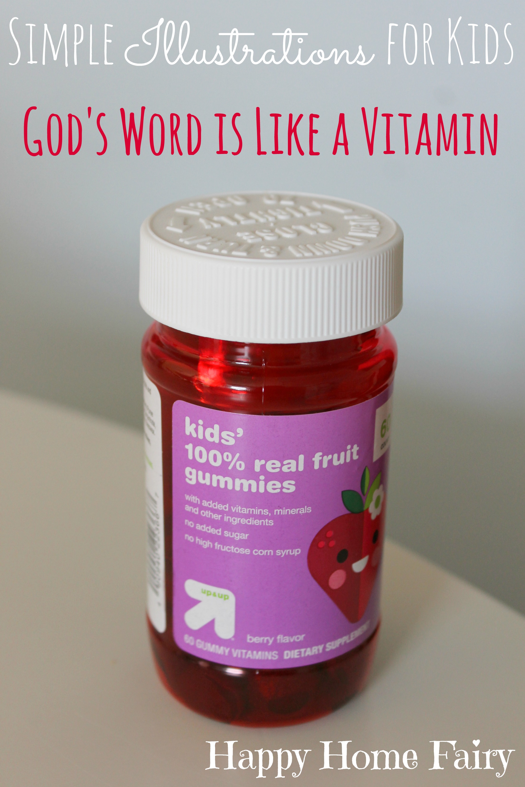 God's Word is Like a Vitamin - Simple Illustrations for Kids - Happy