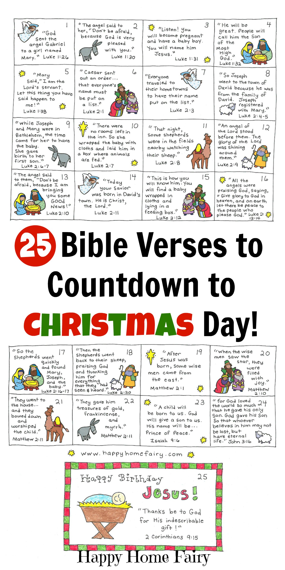 Bible Verse Advent Countdown for Kids - FREE Printable! - Happy Home Fairy