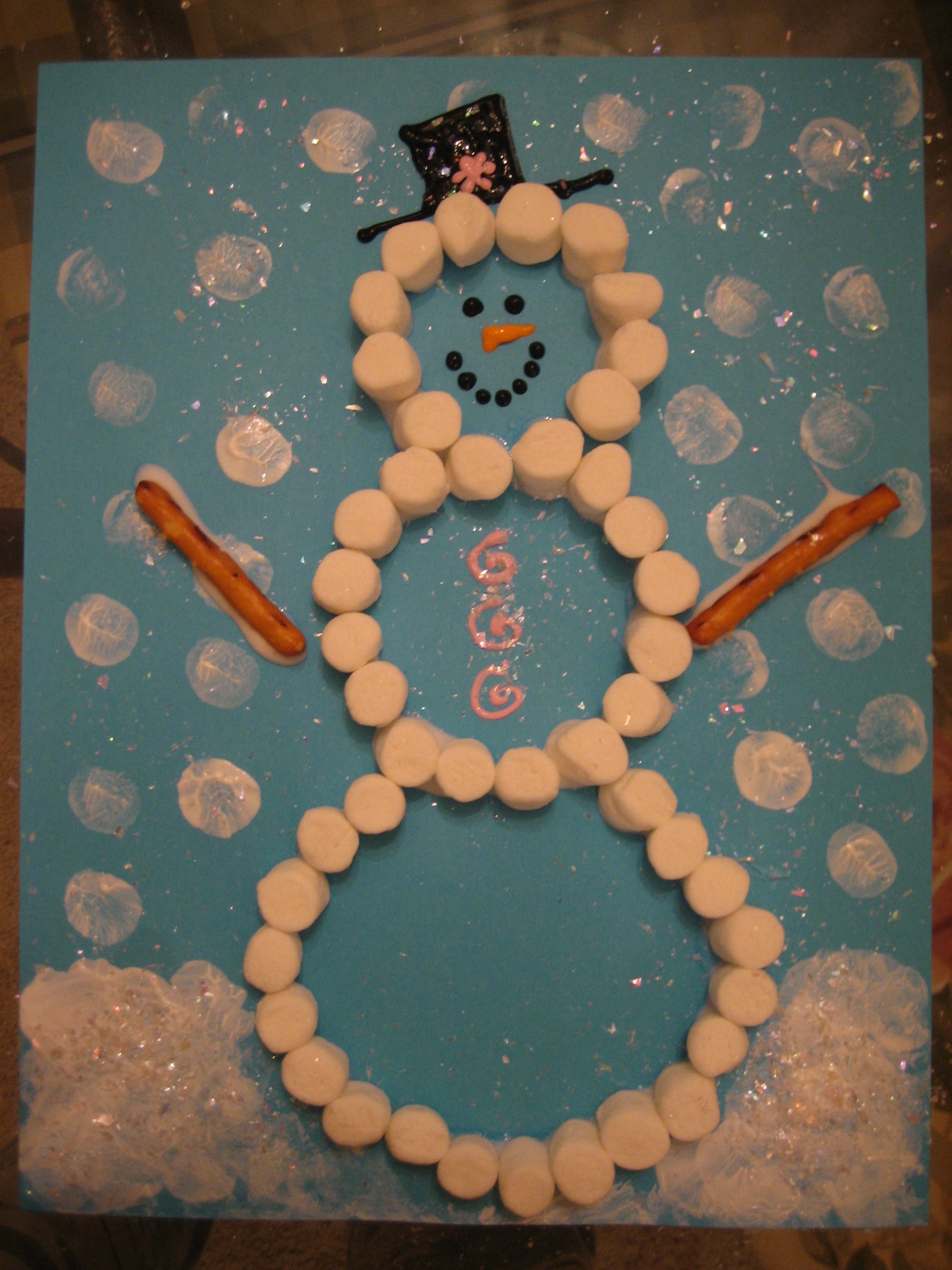 Winter Craft - Marshmallow Snowman - Happy Home Fairy