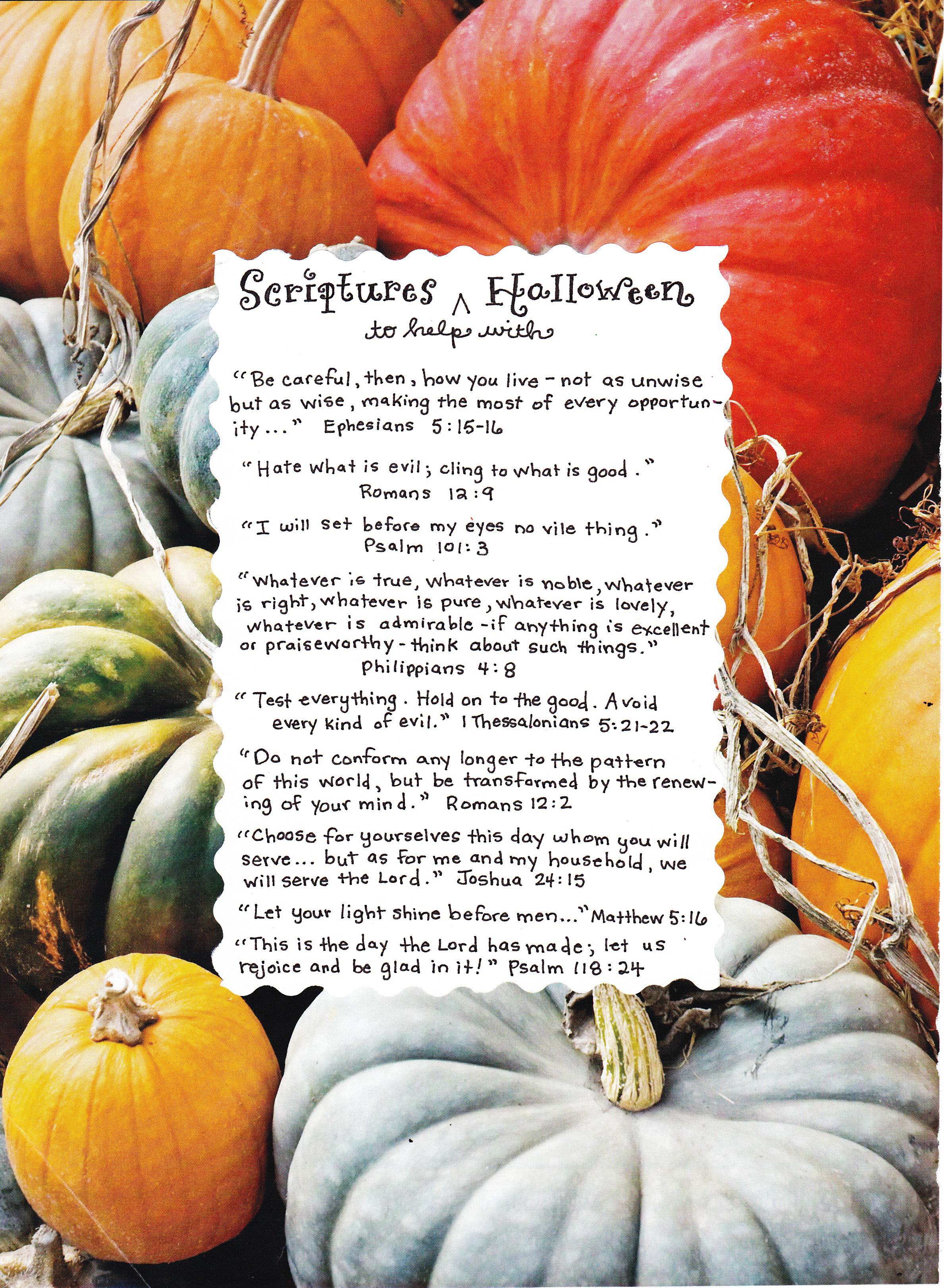 Scriptures for Halloween - Happy Home Fairy