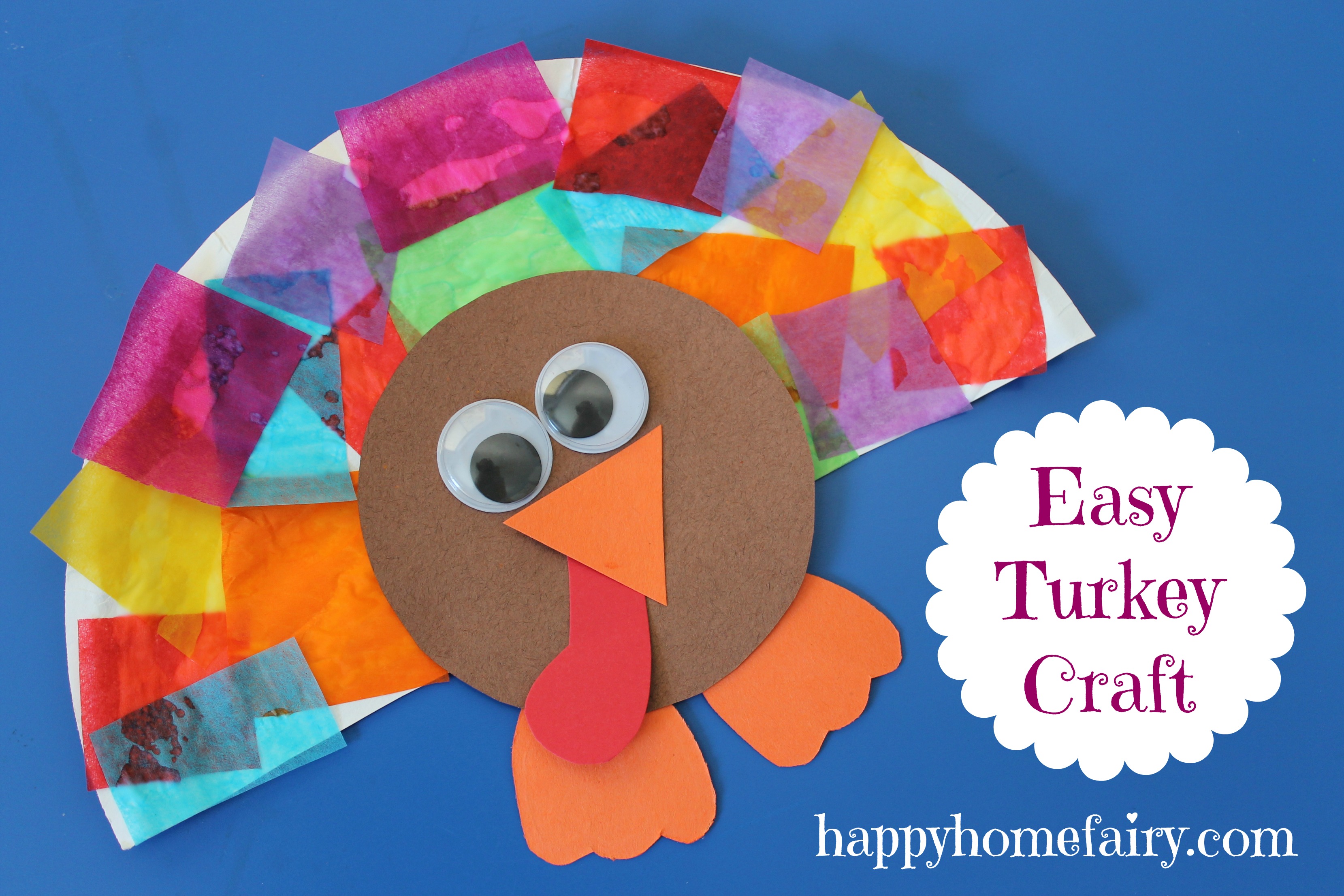 Make hand-print turkeys from colored paper - Projects for Preschoolers