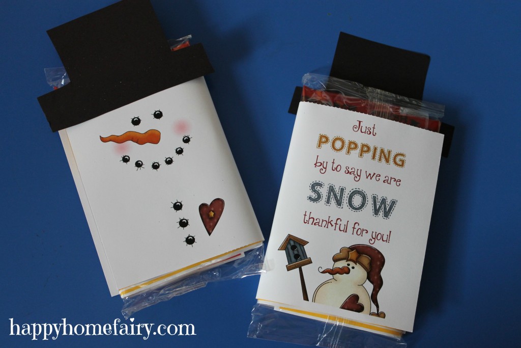 Snowman Popcorn Wrapper FREE Printable Happy Home Fairy