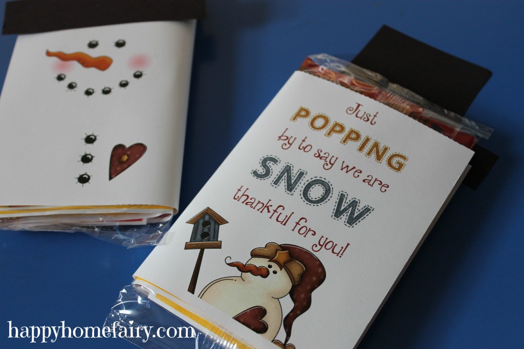 Snowman Popcorn Wrapper FREE Printable! Happy Home Fairy