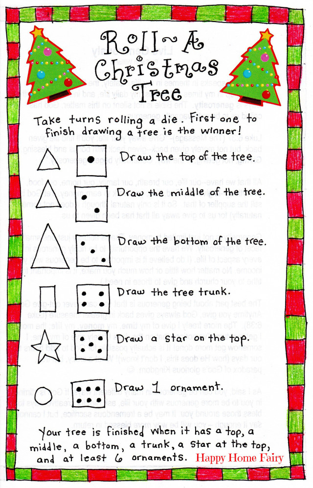Roll-A-Christmas-Tree Game - FREE Printable! - Happy Home Fairy