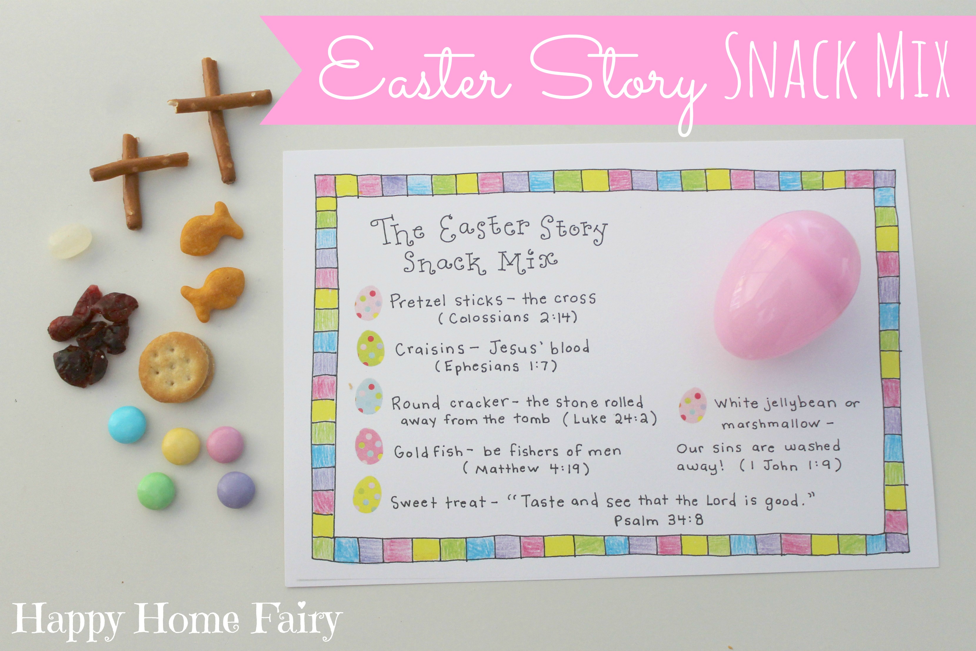 Easter Story Snack Mix Free Printable