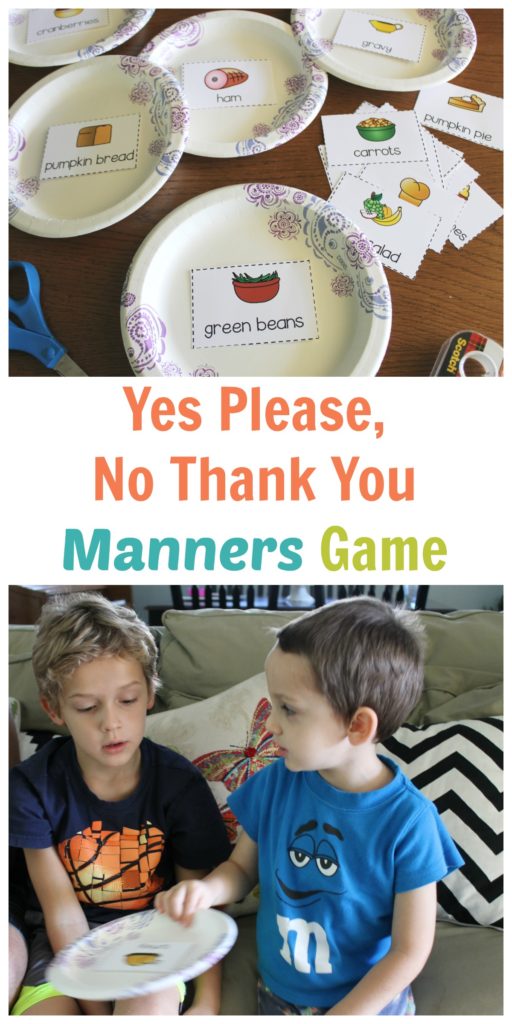 Yes Please, No Thank You Holiday Meal Manners Game - FREE 