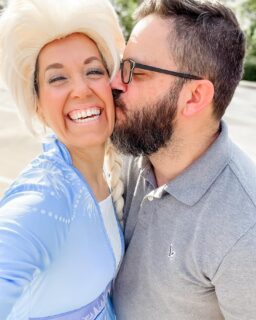 I love that I can wake him up in the morning looking like this and he doesn’t even flinch or ask questions. 😂🩵❄️⛄️

I also love that he still thought I was pretty even though by the end of the day I looked more like a combination of David Bowie and George Washington than Elsa.

#truelove #worthmeltingfor