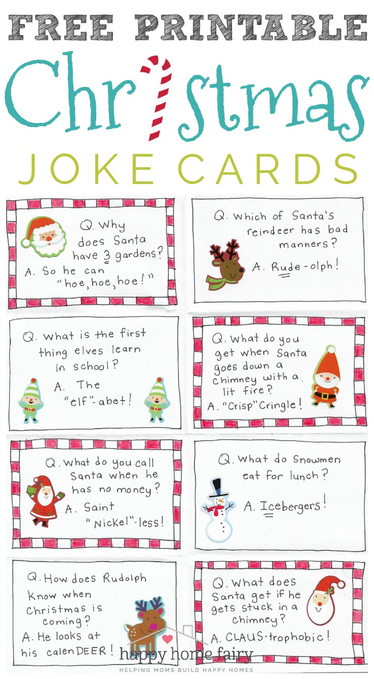 Christmas Joke Cards FREE Printable Happy Home Fairy