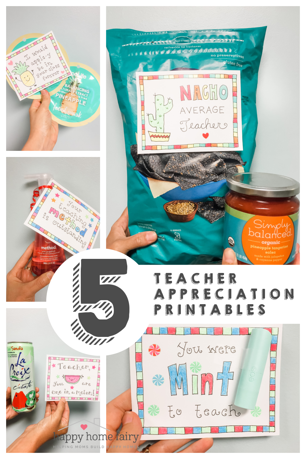 5 Simple Teacher Appreciation Gifts - FREE Printable! - Happy Home